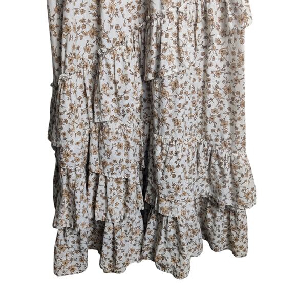 En Saison Gianna Floral Print Cotton Ruffle Maxi Dress Small Medium Cottagecore - Picture 7 of 16